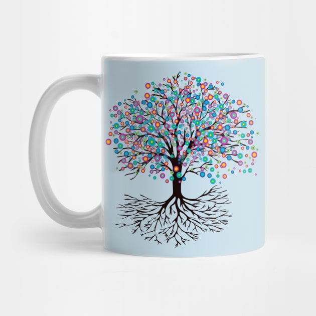 Tree of life rainbow flowers by Bwiselizzy